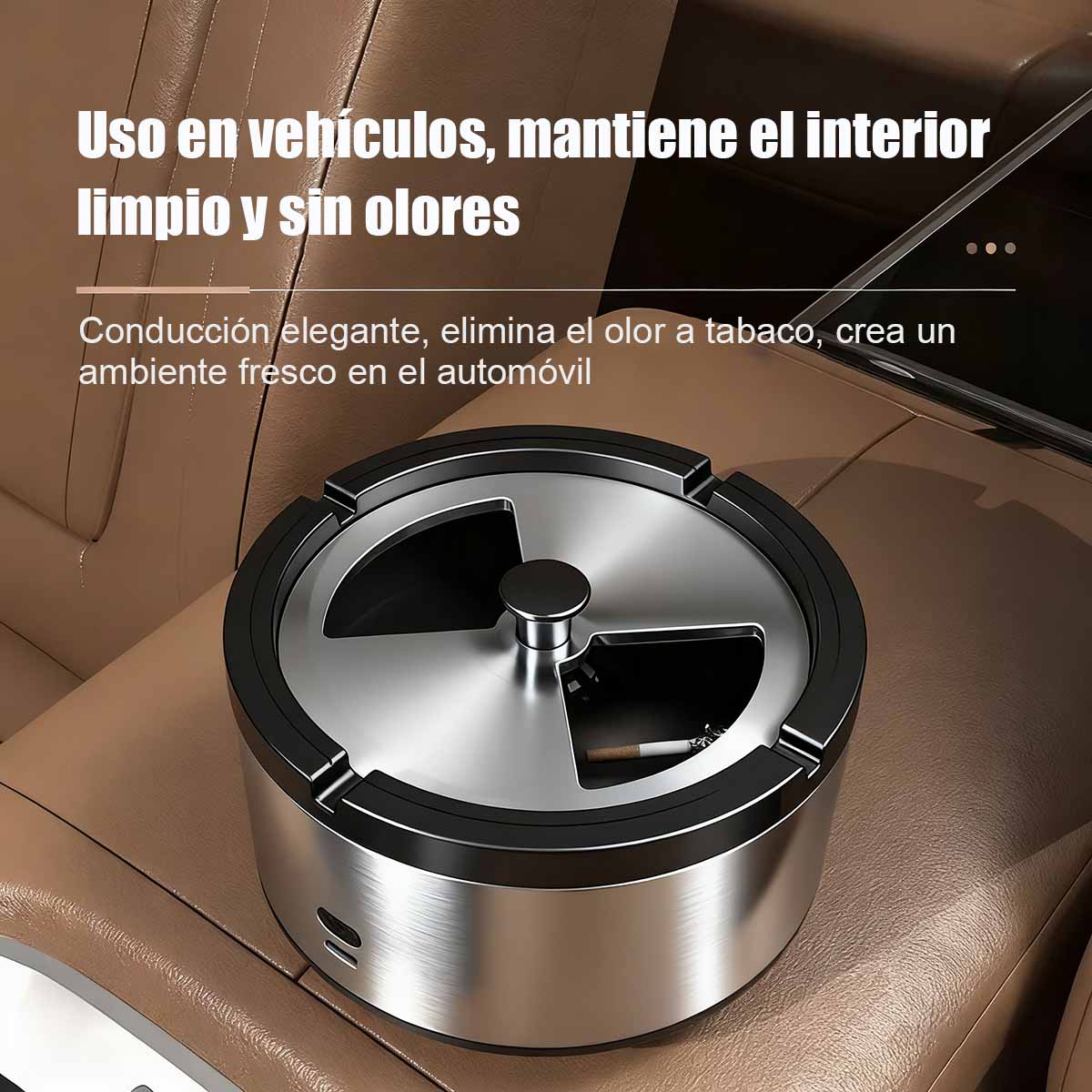 Purificador de aire para coche, habitación, oficina o sala de juegos; elimina humo de segunda mano, olores a tabaco y purifica el ambiente con función de cenicero.