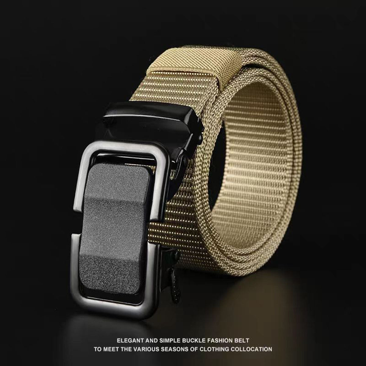 Nuevo cinturón para hombre de color sólido con hebilla automática