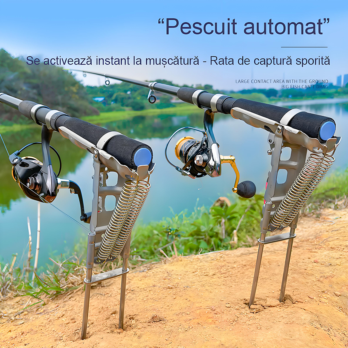 Devino maestru la pescuit în câteva secunde! Suport automat de lansetă – stabil și precis!