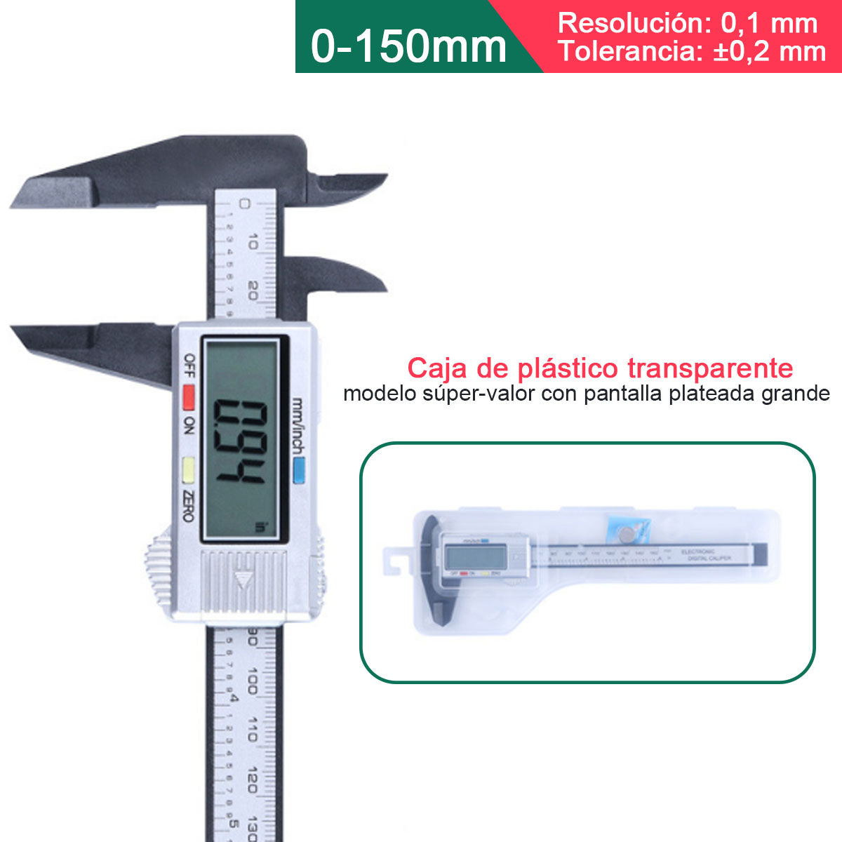 Calibrador digital de alta precisión con pantalla numérica, electrónico para joyería y artesanía, mini cinta métrica digital de plástico, marca Shengtaixin.