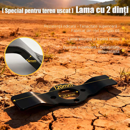 Disc universal multifuncțional pentru cosit: cap de tăiat pentru iarbă, buruieni și tufișuri, compatibil cu mașini de tuns gazonul, accesoriu pentru uscat și terenuri umede de orez, cap de tăiat pentru lucru pe uscat și apă.