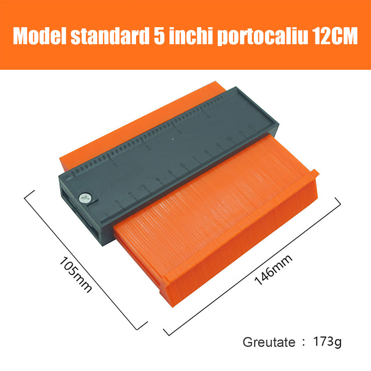 Șablon de contur cu scară de radian imperială – instrument multifuncțional pentru lemn, piatră și auto, copiază instant forme neregulate