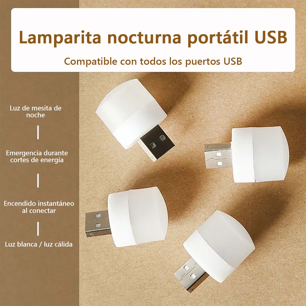 Lámpara de noche circular USB, mini y portátil, luz de ambiente creativa para mesita de noche, ideal para puestos de venta, dormitorio de estudiantes y luz protectora de ojos.