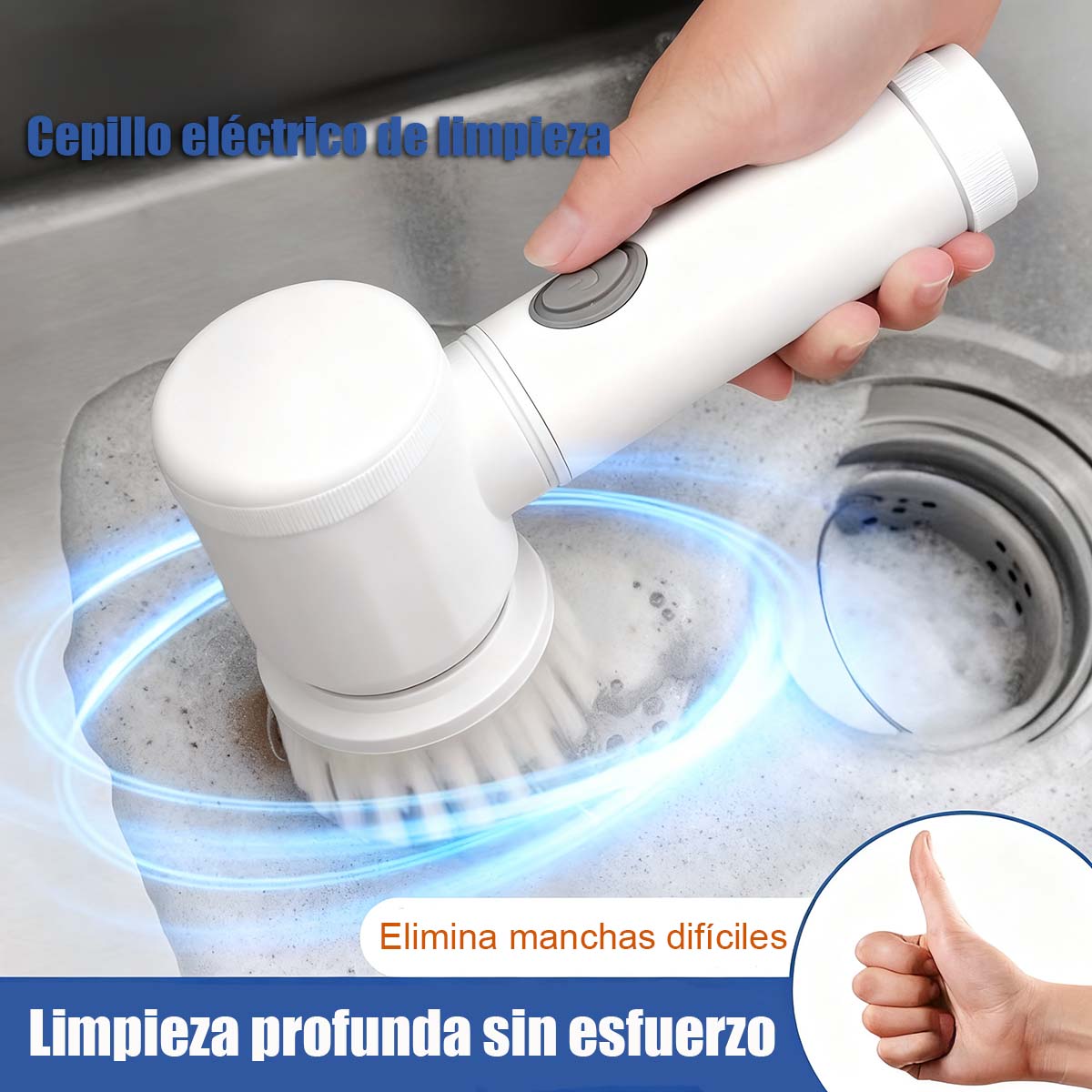 **Cepillo eléctrico de limpieza multifuncional, de mano, para cocina: lavar platos, fregadero, baño, azulejos y ollas.**