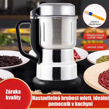 Domácí mlýnek na jemné mletí – strojek na rozemletí obilovin a jiných zrn.
