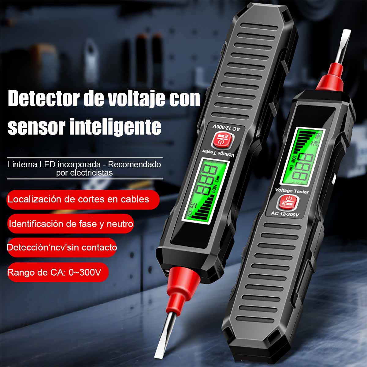 Bolígrafo detector de voltaje digital inteligente, portátil y multifuncional, para medir neutro y fase, localizar puntos de interrupción, herramienta eléctrica profesional para electricistas.