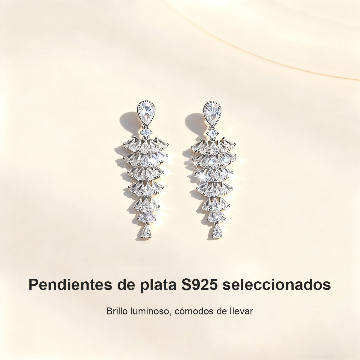 **Pendientes con poste de plata 925 y circonita sintética, de estilo palaciego elaborado, diseño delicado tipo pagoda, súper brillantes para mujer.**