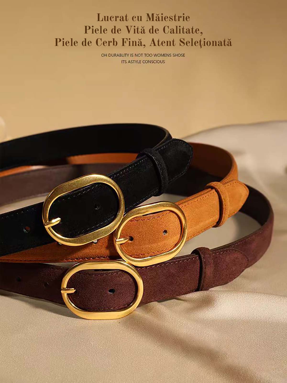 🔥 ¡Imprescindible estilo waste land! Cinturón ancho de ante, con abrigo o vestido tu cintura vintage al instante