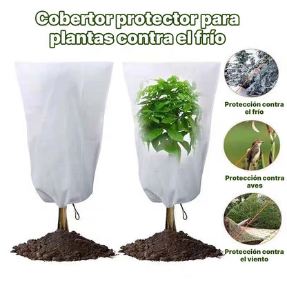 "Cubierta de protección contra el frío para plantas de color marrón, funda de no tejido para invierno, protección contra el polvo y el frío, ideal para jardinería y protección contra las heladas."