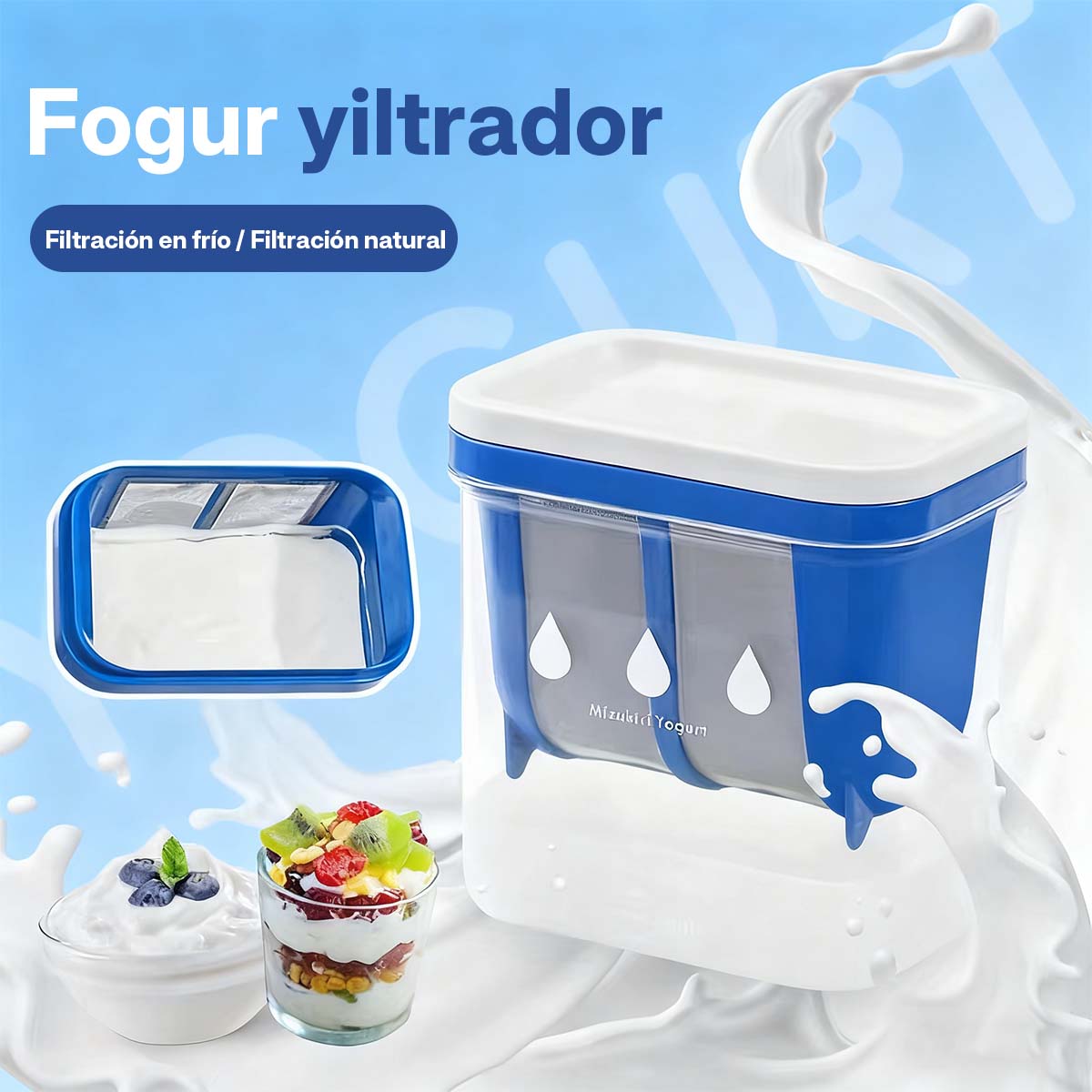 "Filtro para yogur, colador de queso y leche de soja, malla filtrante para hacer yogur griego casero, separador de suero para cold brew lácteo