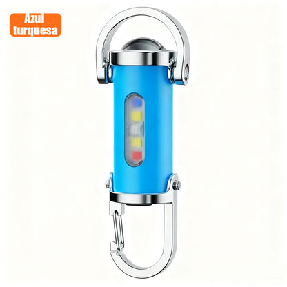 Linterna mini de bolsillo con llavero colgante portátil para exteriores, recargable y multiusos de emergencia