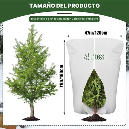 "Cubierta de protección contra el frío para plantas de color marrón, funda de no tejido para invierno, protección contra el polvo y el frío, ideal para jardinería y protección contra las heladas."