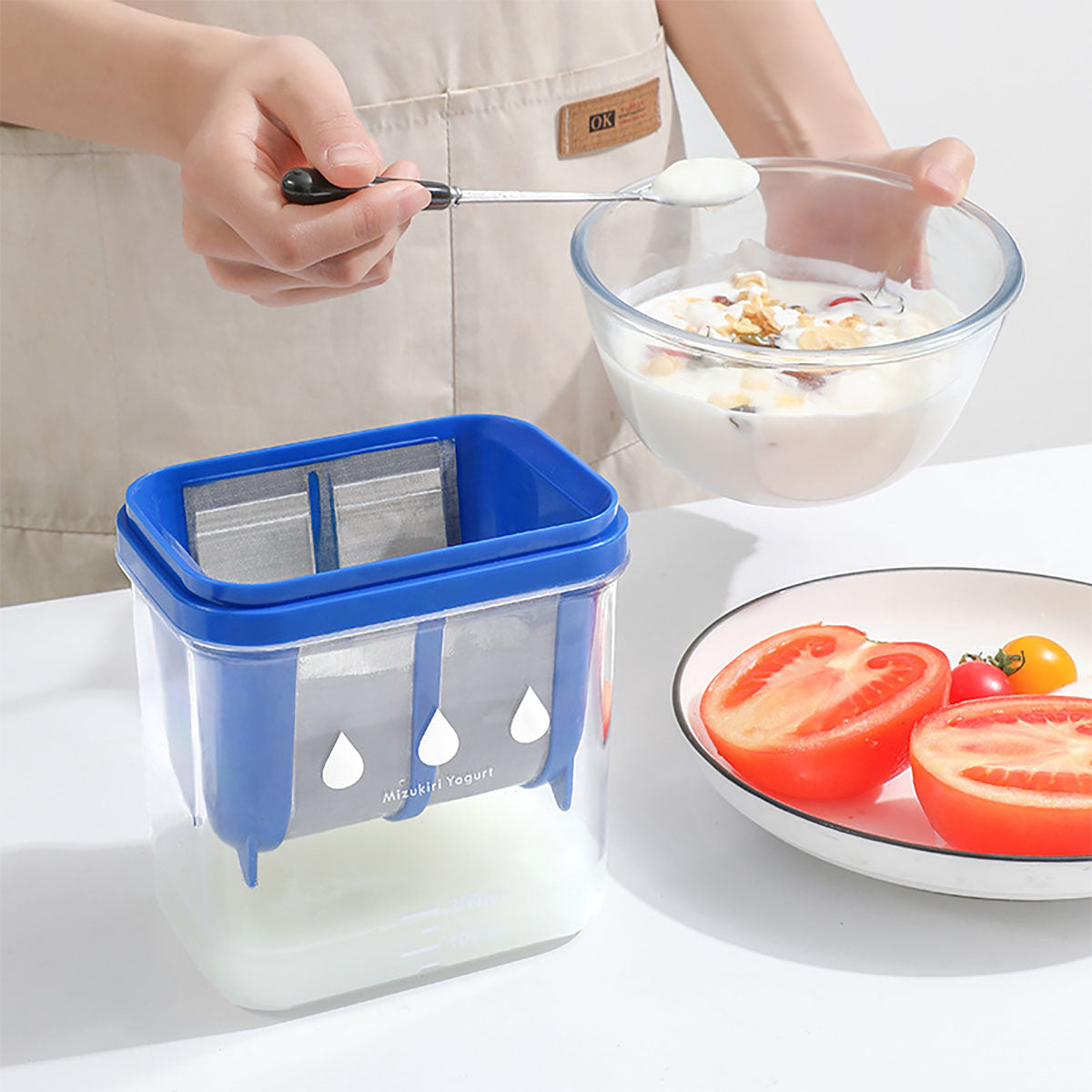 "Filtro para yogur, colador de queso y leche de soja, malla filtrante para hacer yogur griego casero, separador de suero para cold brew lácteo