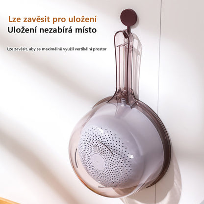 Nový model multifunkčního sítka na mytí rýže a zeleniny do kuchyně, s madlem, sítko na rýži, mycí košík na zeleninu a ovoce, odkapávací košík.