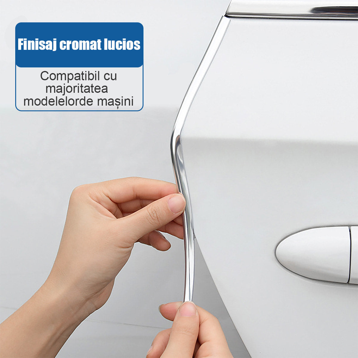 Bandă de protecție anticoliziune pentru ușa auto, protecție laterala anti-zgârieturi, bandă adezivă lucioasă pentru protecție.