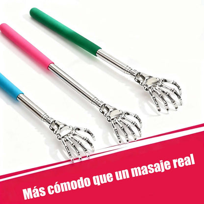 Rascador telescópico de acero inoxidable — masajeador doméstico, práctico “no necesito ayuda”, ideal para personas mayores.