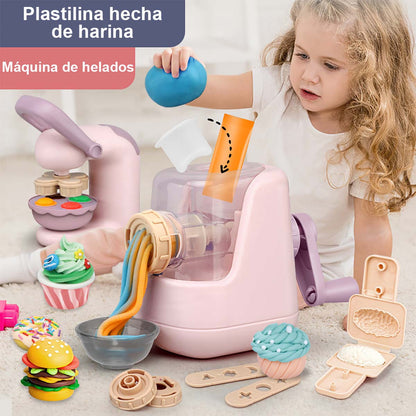 Máquina de hacer espaguetis con plastilina colorida para niños, juguete de arcilla ultraligera para manualidades, juego de rol para guardería, set de moldes para plastilina.