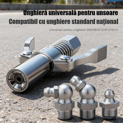 Cutie pentru unsoare cu duze de alimentare și mâner dublu