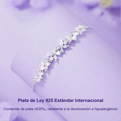 **Pulsera femenina con diseño de glicinia y sonrisa – Estilo moderno de lujo ligero, brazalete de moda, minimalista y con encanto, tendencia en redes**