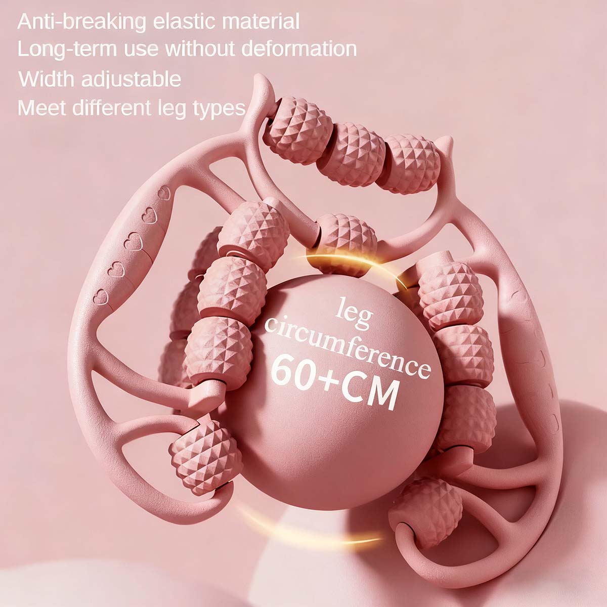Rodillo masajeador para piernas, artefacto de adelgazamiento, rueda anular de compresión, relajador de músculos de pantorrilla y muslo, barra tipo "dientes de lobo" para masaje en piernas.