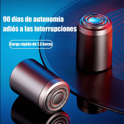 Afeitadora eléctrica mini recargable, lavable en su totalidad, portátil para viajes y coche, diseñada para hombres.