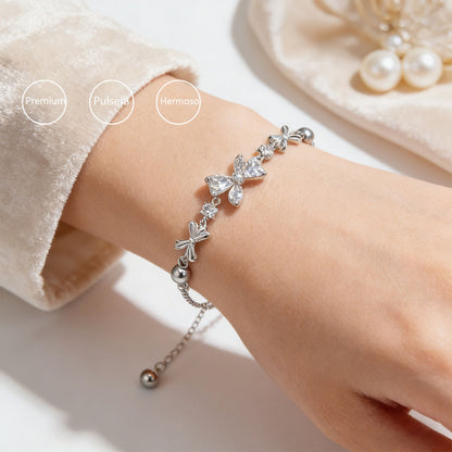 **Pulsera femenina de lujo ligero con circonia y lazo, diseño exclusivo de verano estilo INS, elegante y sofisticada, nueva colección de accesorios**