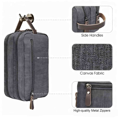 Bolso de aseo de alta gama, gran capacidad, bolso de mano portátil para viajes, con compartimentos organizadores, estuche para maquillaje.