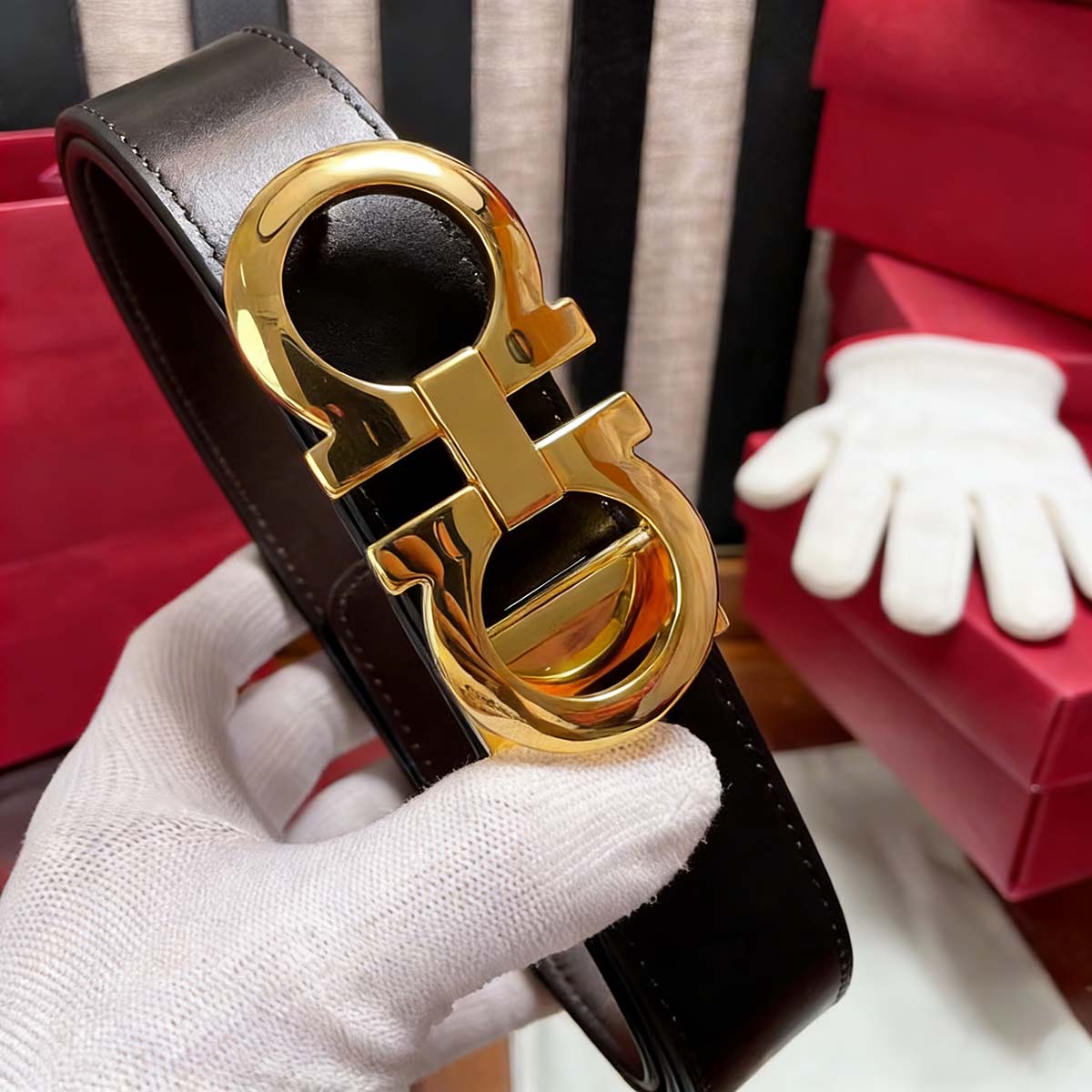 Curea de lux Fila, monogramă, model business pentru bărbați și casual pentru femei, cu cataramă automată