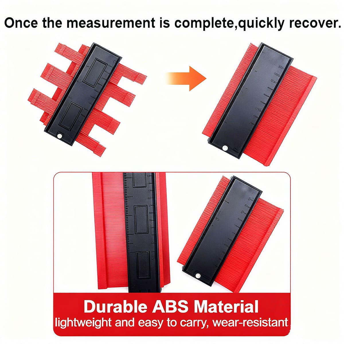 Șablon de contur cu scară de radian imperială – instrument multifuncțional pentru lemn, piatră și auto, copiază instant forme neregulate