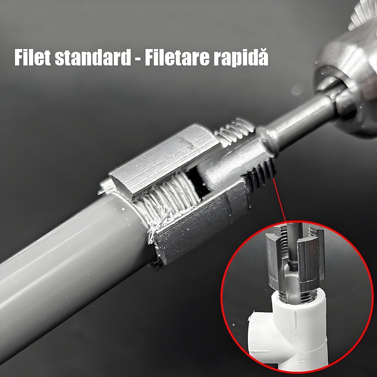 Mașină universală de filetat țevi, nouă, pentru interior și exterior, cu biți pentru mașină de găurit electrică