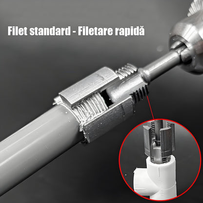 Mașină universală de filetat țevi, nouă, pentru interior și exterior, cu biți pentru mașină de găurit electrică