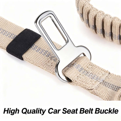 "Correa para perros medianos y grandes para coche, antiescape, antiexplosión, retráctil con amortiguación, cómoda y segura."