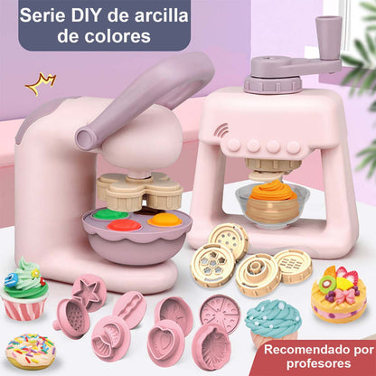 Máquina de hacer espaguetis con plastilina colorida para niños, juguete de arcilla ultraligera para manualidades, juego de rol para guardería, set de moldes para plastilina.
