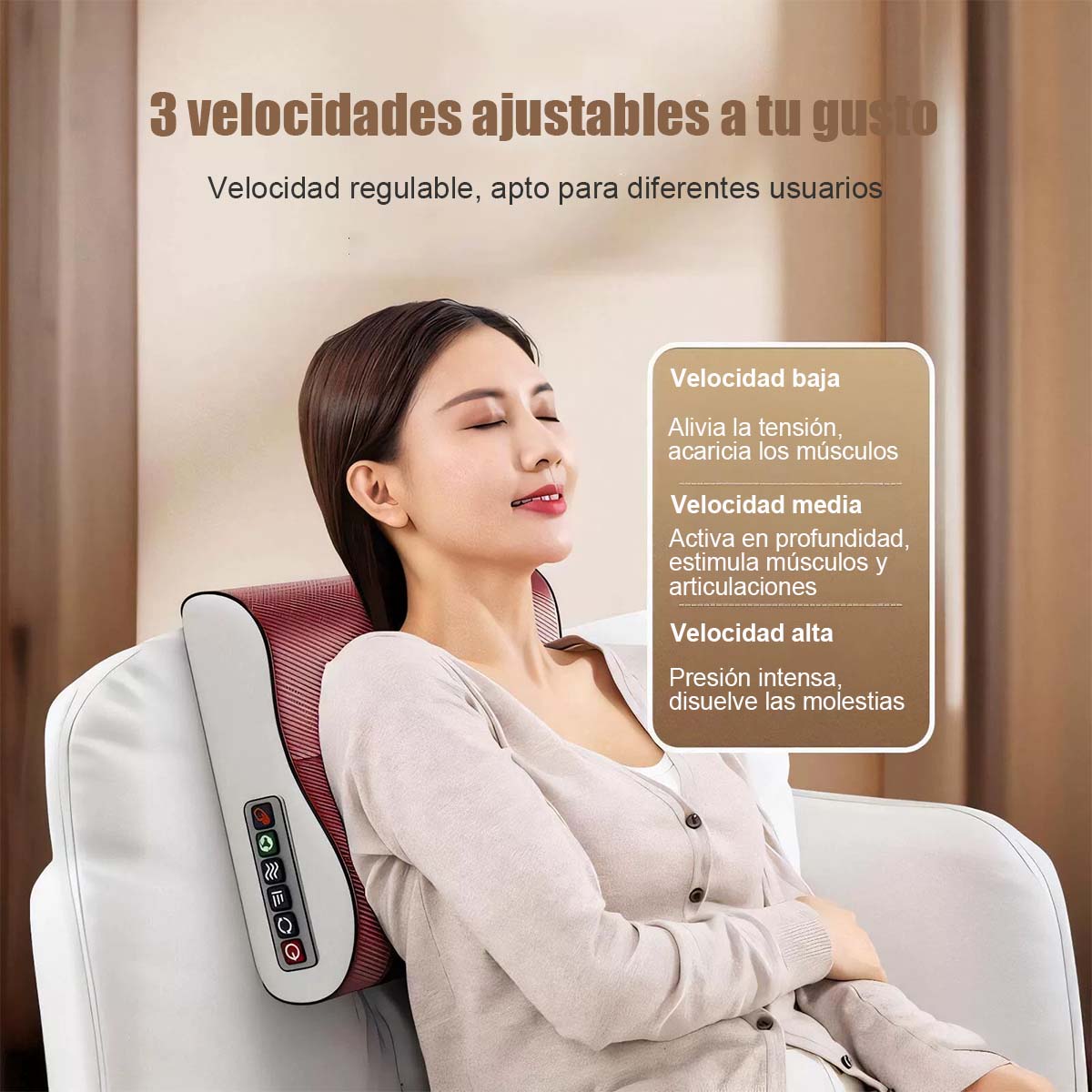 Nuevo cojín de masaje para cuello, multifuncional, con función de calor para todo el cuerpo, masajeador para la zona lumbar, con calentamiento por infrarrojos y función de amasado.