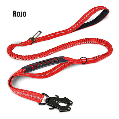 "Correa para perros medianos y grandes para coche, antiescape, antiexplosión, retráctil con amortiguación, cómoda y segura."