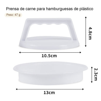 **Prensa multifuncional para carne** — Molde para hamburguesas, herramienta de cocina para prensar carne y hacer empanadas de hamburguesa.