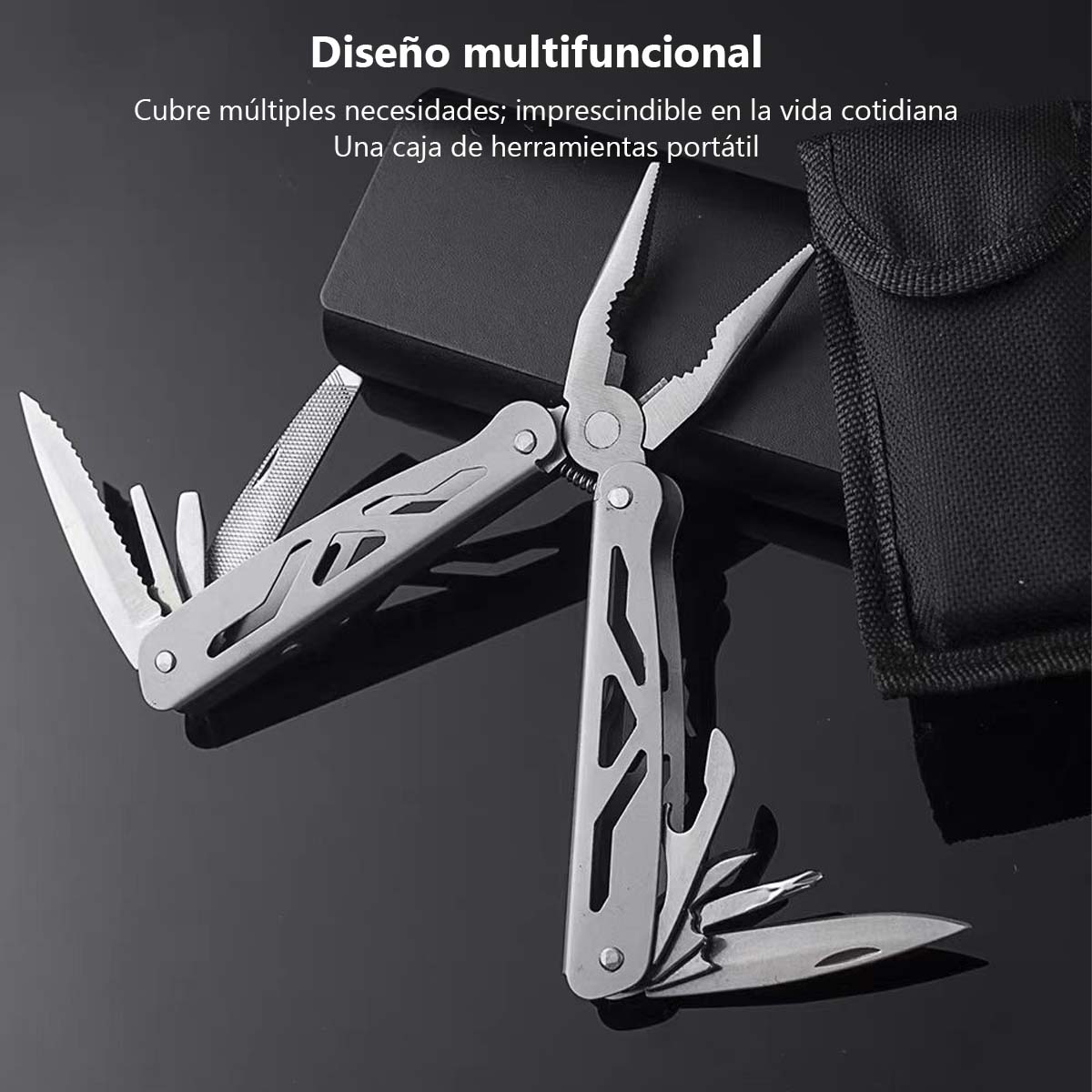 Alicates multifuncionales plegables, herramientas portátiles de acero inoxidable, pelacables, alicates eléctricos EDC y alicates para exteriores.