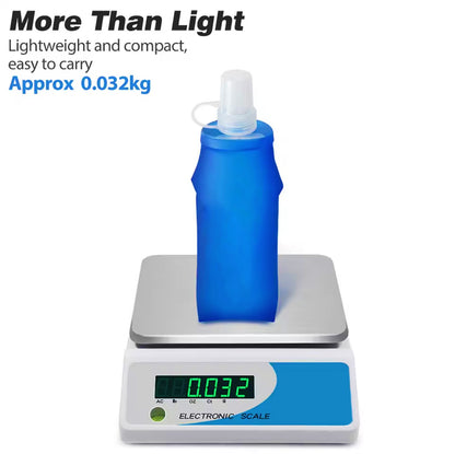 “Botella de agua blanda deportiva TPU, bolsa de agua plegable y portátil para correr, maratón, trail y actividades al aire libre.”