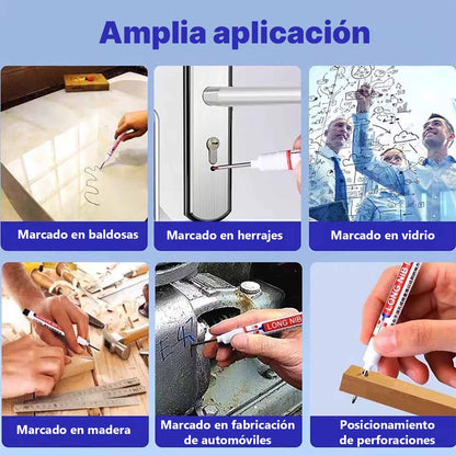 Lápiz marcador de punta larga para carpinteros, a base de aceite, específico para uso en obra, ideal para albañiles. Línea de marcado que seca rápidamente, resistente al agua y al aceite, no se desvanece, de tamaño alargado.