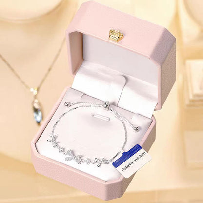 **Pulsera femenina de lujo ligero con circonia y lazo, diseño exclusivo de verano estilo INS, elegante y sofisticada, nueva colección de accesorios**