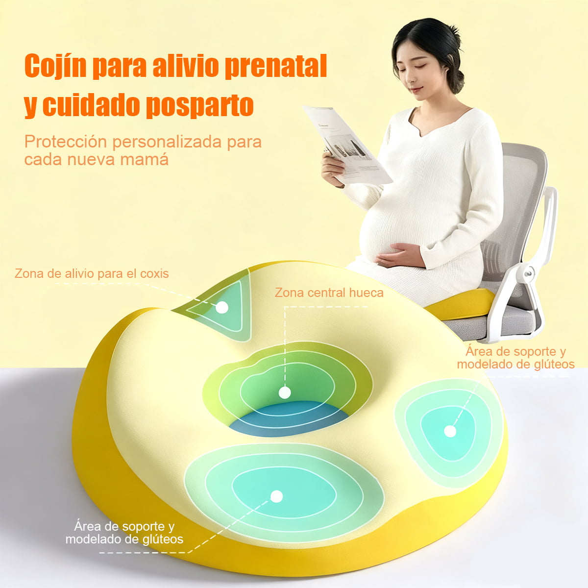 Cojín para glúteos de memoria: El rey de la comodidad. Alivia el dolor de coxis y es ideal para embarazadas, oficina y viajes.