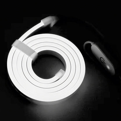 Tira de luz USB 5V de baja tensión, flexible, de neón, con tira de silicona impermeable, LED para espejo de maquillaje, cabecera de cama, fondo de televisión y luces ambientales.