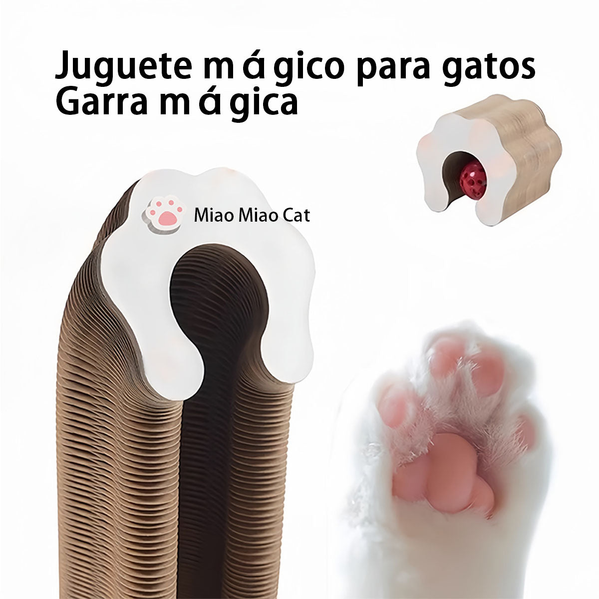 Rascador tipo cama para gatos, resistente al desgaste y sin dejar migas, juguete para juego autónomo y alivio de aburrimiento, tabla de arañado de cartón corrugado.