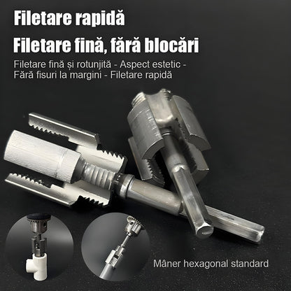 Mașină universală de filetat țevi, nouă, pentru interior și exterior, cu biți pentru mașină de găurit electrică