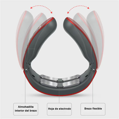 Dispositivo de masaje cervical para el hogar, eléctrico e inteligente, con tecnología de pulso electromagnético y amasado para cuello y hombros.