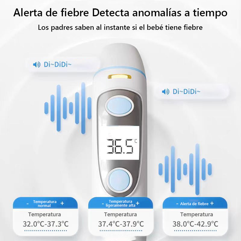 Termómetro frontal para uso doméstico, termómetro Bluetooth para oído, termómetro infrarrojo de doble uso frente-oído