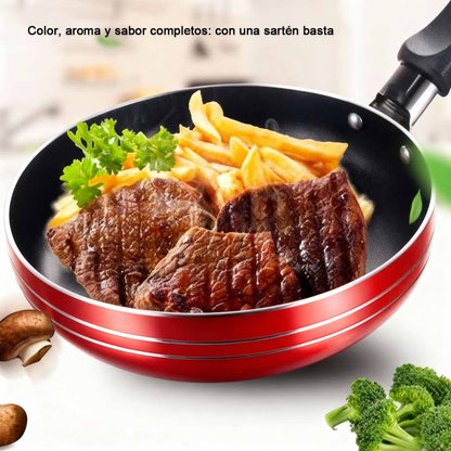 Sartén pequeña antiadherente mini de fondo plano y engrosado para freír huevos y bistecs