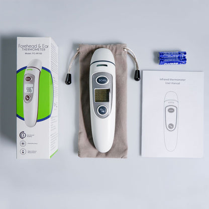 Termómetro frontal para uso doméstico, termómetro Bluetooth para oído, termómetro infrarrojo de doble uso frente-oído