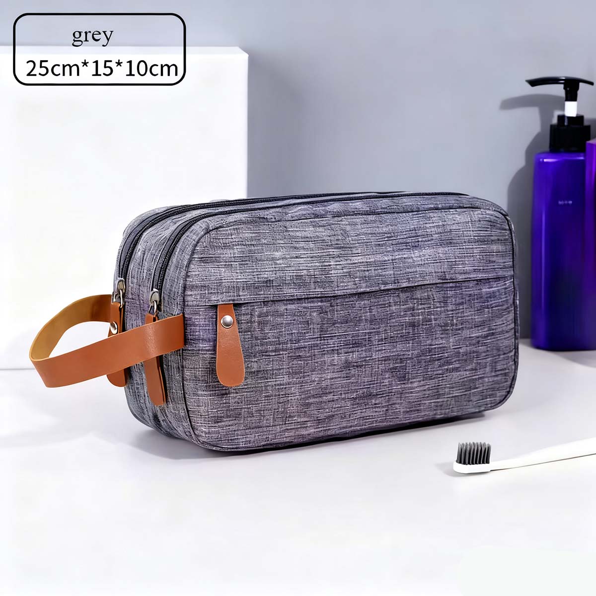 Bolso de aseo de alta gama, gran capacidad, bolso de mano portátil para viajes, con compartimentos organizadores, estuche para maquillaje.