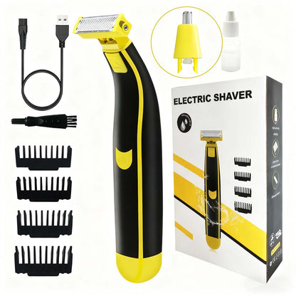Nueva recortadora masculina, recargable por USB, lavable en todo el cuerpo; afeitadora eléctrica para piernas, rostro y vello corporal.